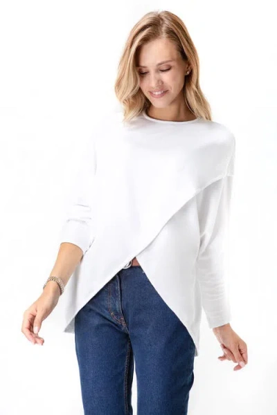 ACCOUCHÉE ACCOUCHÉE LET LOOSE CROSSOVER LONG SLEEVE MATERNITY/NURSING KNIT TOP