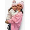 Accouchée Mom N Me Beanie Set In Pink
