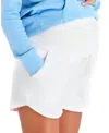 Accouchée Relax Foldover Waistband Maternity Shorts In White