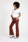 Accouchée Ultimate Comfort Warm Flare Pants In Brown