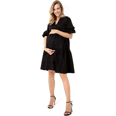 ACCOUCHÉE ACCOUCHÉE WATERFALL TIE WAIST A-LINE MATERNITY/NURSING WRAP DRESS