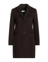 Accuà By Psr Woman Coat Dark Brown Size 4 Virgin Wool, Cashmere In Brown