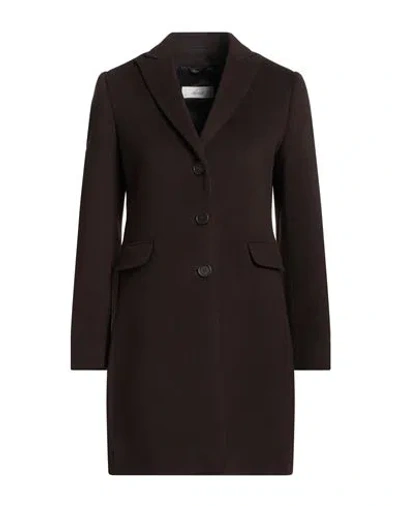 Accuà By Psr Woman Coat Dark Brown Size 4 Virgin Wool, Cashmere