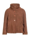Accuà By Psr Woman Jacket Brown Size 10 Leather