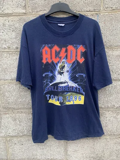 Pre-owned Acdc X Band Tees 1996 Acdc Ballbreaker World Tour In Black Blue