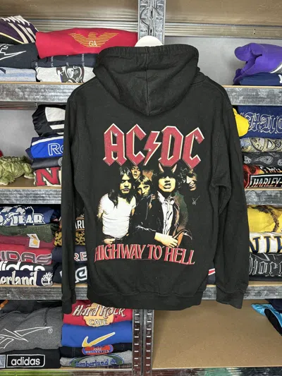 Pre-owned Acdc X Band Tees Vintage 2015 Ac/dc Highway To Hell Hoodie Rock Band In Black