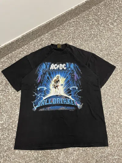 Pre-owned Acdc X Band Tees Vintage Acdc Shirt Mens Xl Black Ballbreaker World Tour1996