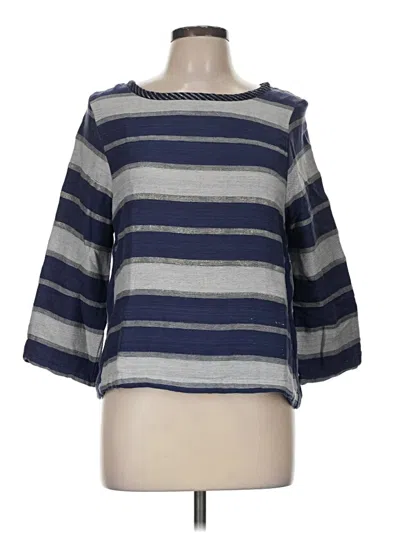 Pre-owned Ace & Jig 3/4 Sleeve Top Blue Boatneck Tops