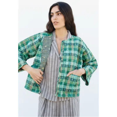 Ace & Jig Amara Quilted And Reversible Cardi Jacket Garden In Green