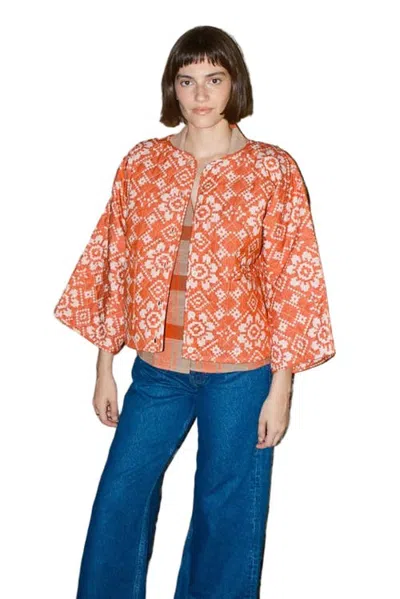 Ace & Jig Amara Quilted And Reversible Cardi Jacket In Orange