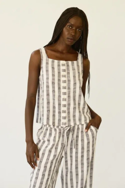 Ace & Jig Anu Button-up Square Neck Tank Top In Neutral