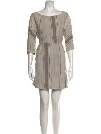 Pre-owned Ace & Jig Bateau Neckline Mini Dress In Neutral