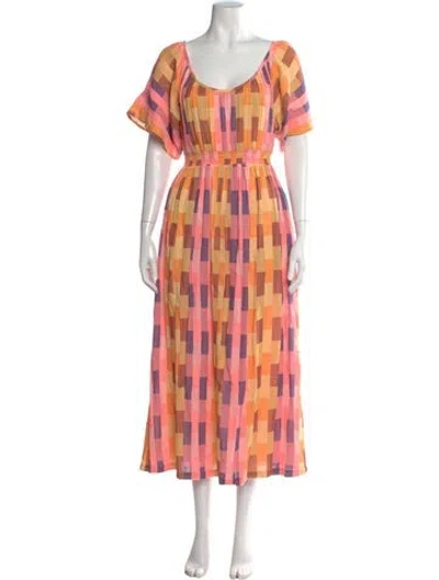 Pre-owned Ace & Jig Colorblock Pattern Long Dress W/ Tags In Multi