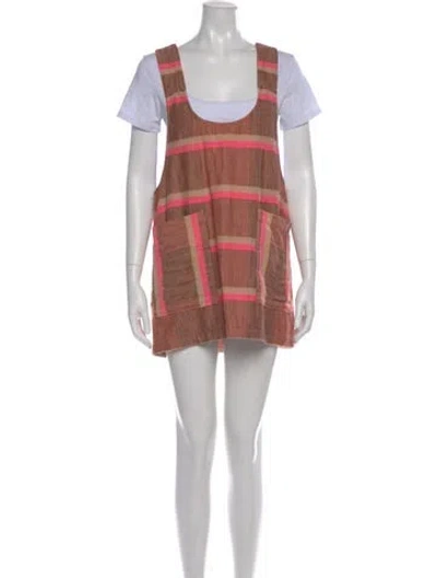 Pre-owned Ace & Jig Colorblock Pattern Mini Dress In Red