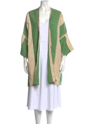 Pre-owned Ace & Jig Colorblock Pattern Open Front Top In Neutral