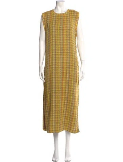 Pre-owned Ace & Jig Crew Neck Long Dress In Yellow