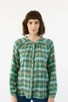 Ace & Jig Daryl Button Front  Raglan Blouse In Green