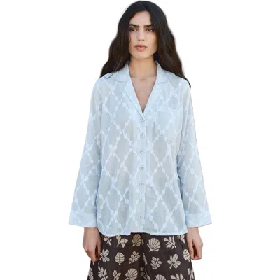 Ace & Jig Diego Notched Collar Button Up  Shirt In Blue