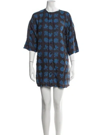 Pre-owned Ace & Jig Floral Print Mini Dress In Blue