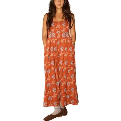 Ace & Jig Freya Square Neck Ankle Length Dress In Orange