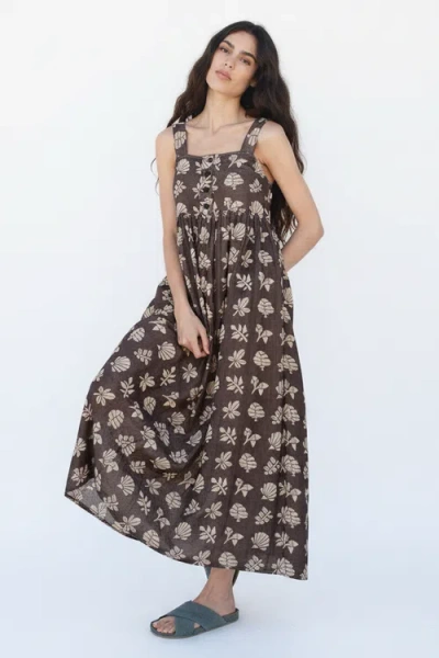 Ace & Jig Gabby Button-up Ankle Length Dress In Brown