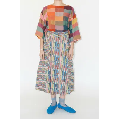 Ace & Jig Gertie Skirt Button Front Midi Skirt In Multi