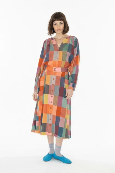 Ace & Jig Gertie Skirt Button Front Midi Skirt In Multi