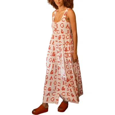 Ace & Jig Ginger Button Front Ankle Length Dress In Neutral