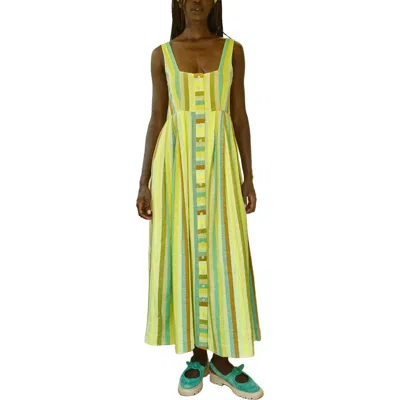 Ace & Jig Ginger Button Front Ankle Length Dress In White