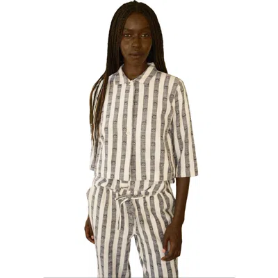 Ace & Jig Highway Cropped Collared Button-up Jacket In Neutral