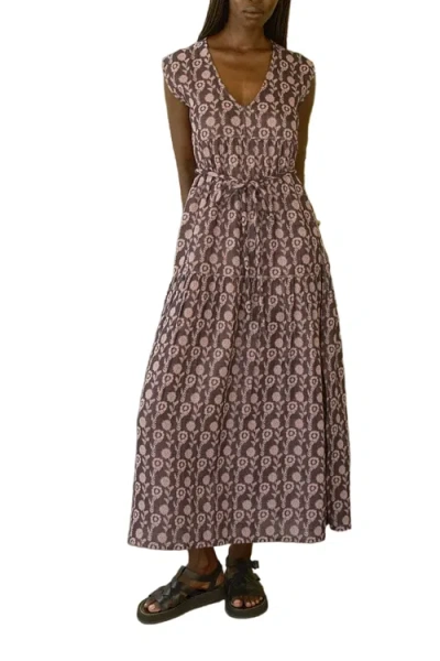 Ace & Jig Jules V-neck Belted Tiered Maxi Dress In Purple