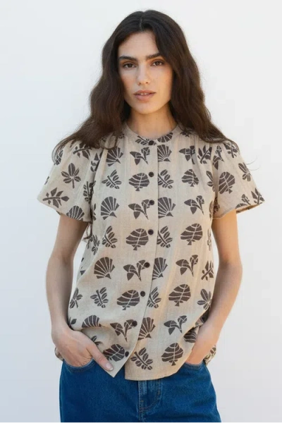 Ace & Jig Kenna Flutter Sleeve Blouse In Brown