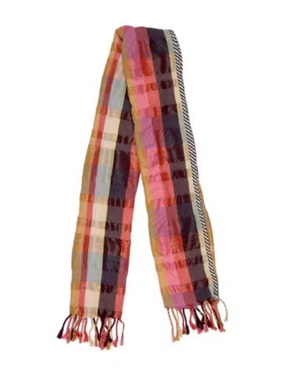 Pre-owned Ace & Jig Le Paradis Du Roy Striped Scarf In Orange