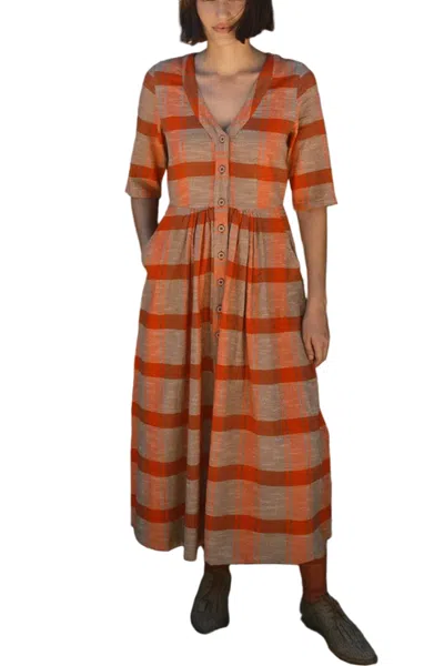 Ace & Jig Leelee Button Front V-neck Midi Dress In Multi