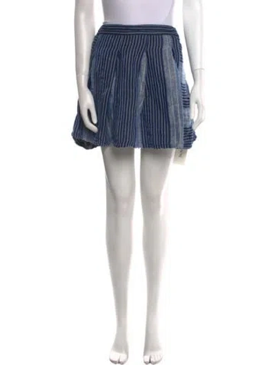 Pre-owned Ace & Jig Linen Mini Skirt In Blue