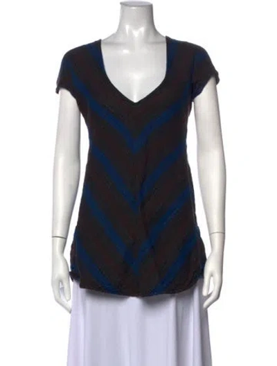 Pre-owned Ace & Jig Linen Striped Top In Black