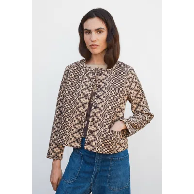Ace & Jig Maira Crew Neck Cardigan In Brown