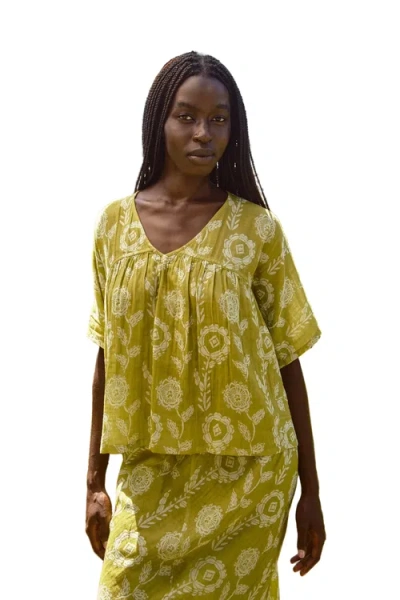 Ace & Jig Maura Reversible V-neck Top In Green