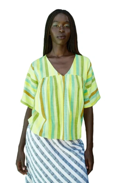 Ace & Jig Maura Reversible V-neck Top In Green