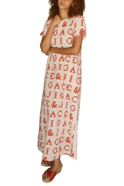 Ace & Jig Mette Button Back Belted A-line Maxi Dress In Brown