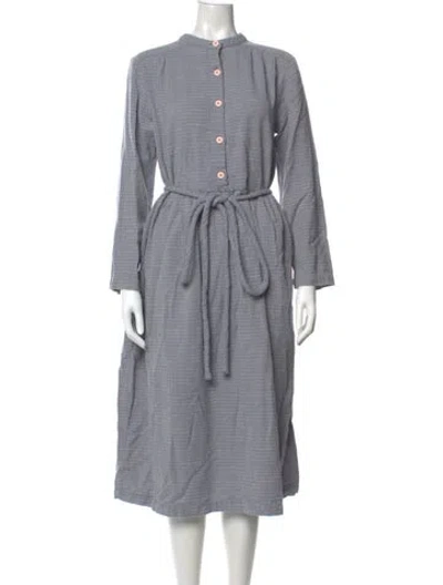 Pre-owned Ace & Jig Mock Neck Midi Length Dress In Blue