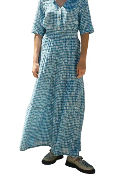 Ace & Jig Mojave Tiered Maxi Skirt In Blue