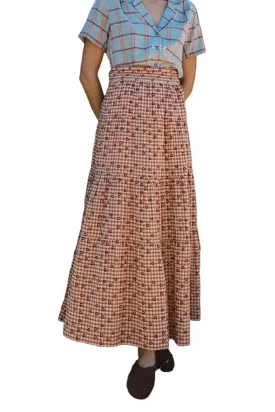 Ace & Jig Mojave Tiered Maxi Skirt In Brown
