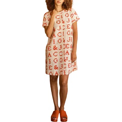 Ace & Jig Nat Button Front Mini Shift Dress In Neutral