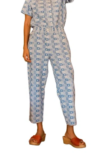 Ace & Jig Nicky Pascal Button Fly Ankle Length Pants In Blue