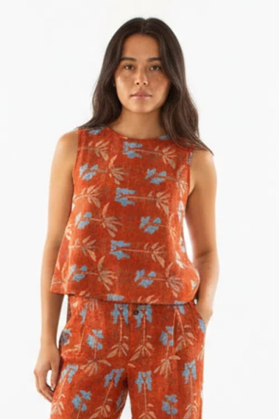 Ace & Jig Nola Reversible A-line Tank Top In Orange