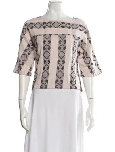 Pre-owned Ace & Jig Patterned Bateau Neckline Top In Multi