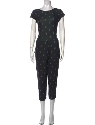 Pre-owned Ace & Jig Patterned Crew Neck Jumpsuit In Blue