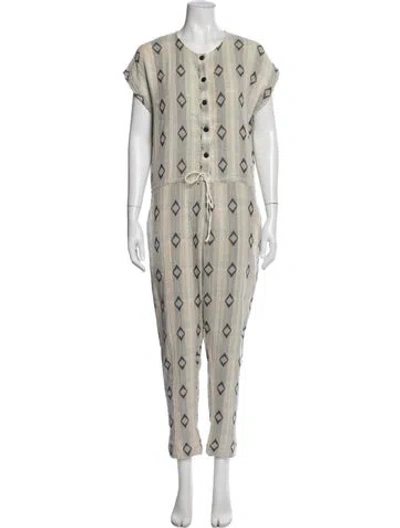 Pre-owned Ace & Jig Patterned Crew Neck Jumpsuit In Gray