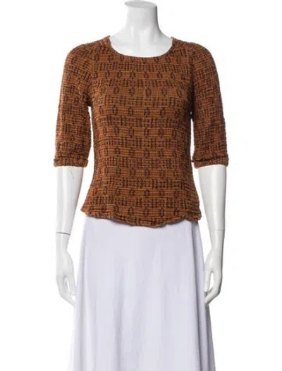 Pre-owned Ace & Jig Patterned Crew Neck Top In Brown